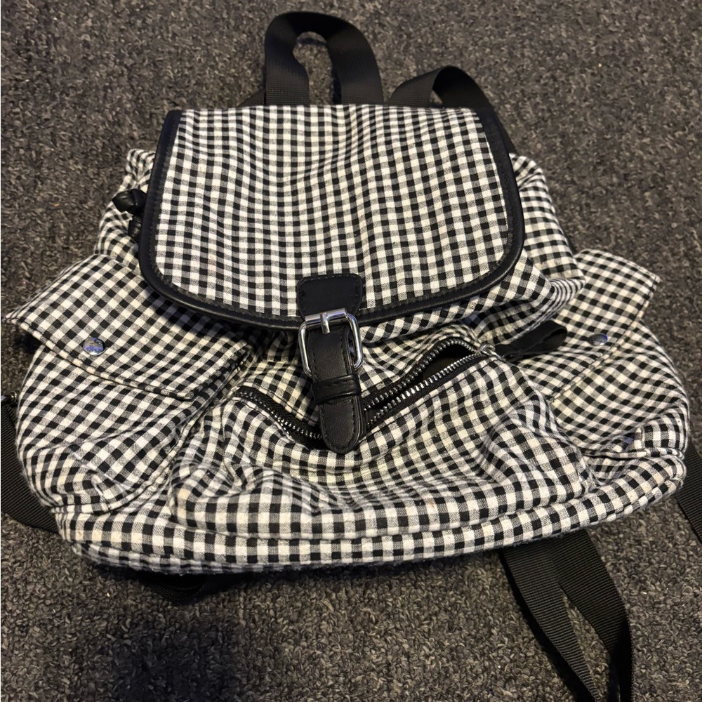 Stylish Black and White Checkered Backpack